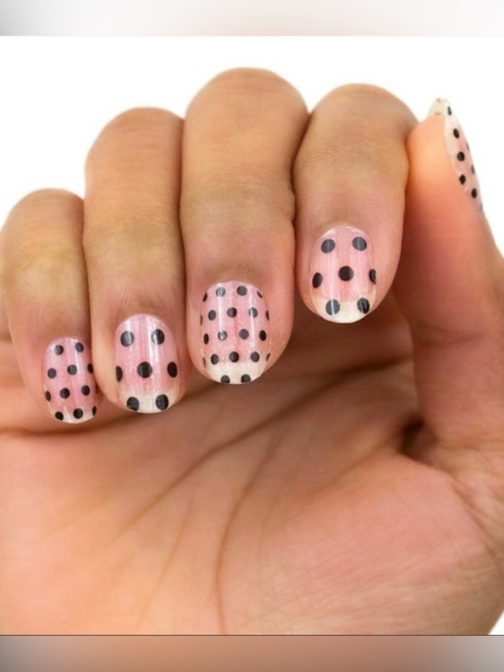 Color Street Polka Dot Com 100% Pure Nail Polish RETIRED Clear Overlay Black Dot